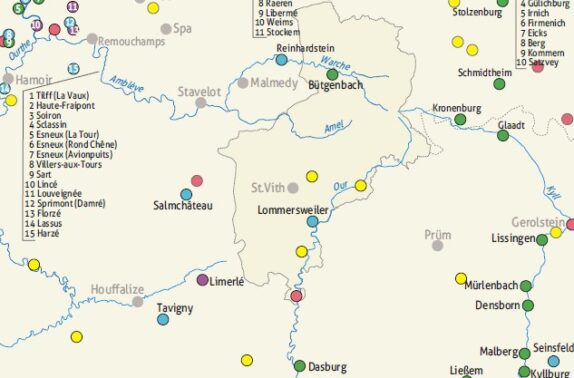 1000-1600 Ersterwähnungen von Burgen, Schlössern und festen Häusern