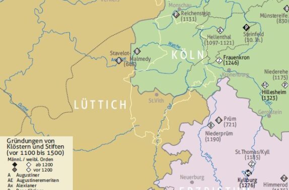 1100-1500 Gründungen von Klöstern und Stiften