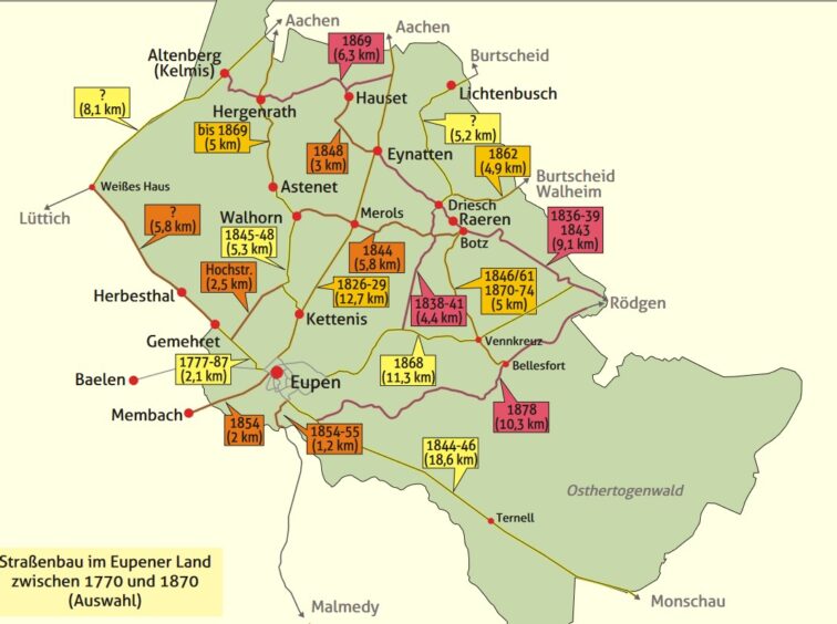 1770-1870 Straßenbau im Eupener Land (Auswahl)