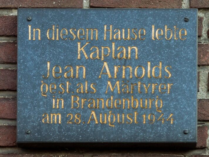 Ein Opfer des nationalsozialistischen Regimes war Jean Arnolds. Er war Fluchthelfer und wurde im "Zuchthaus Brandenburg" hingerichtet (Photo: Philippe Beck, 2018).