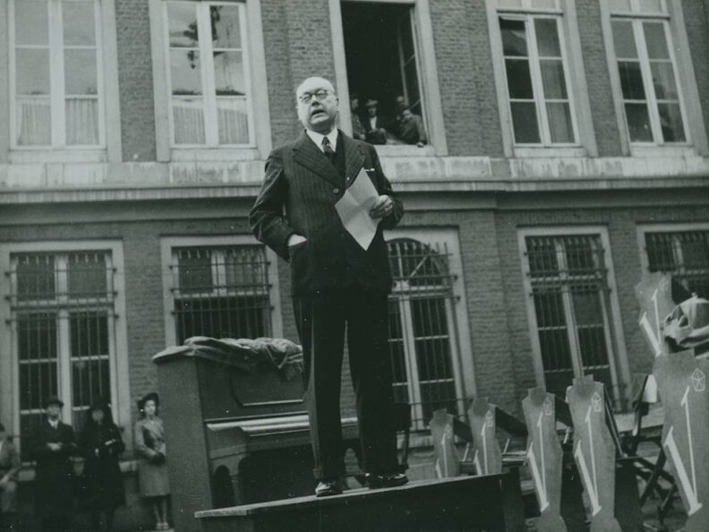 Le bourgmestre Hugo Zimmermann marqua l’épuration à Eupen. Il appela à la dénonciation des collaborateurs et contribua ainsi à créer un climat de méfiance (photo : Archives de l’État à Eupen).