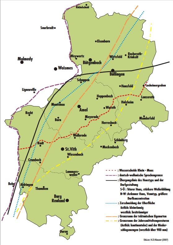 Abgrenzungslinien in der belgischen Eifel