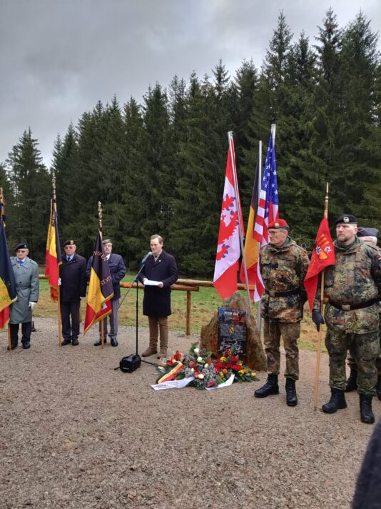 Carl Wouters explains what happened at this site 8ß years ago. Picture: Patrick Vermeulen