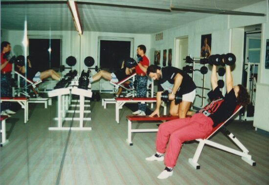 De eerste fitnessstudio in de Belgische Eifel: Vita Sport, Sankt Vith, in 1990 (Foto: Paul-Rainer Gillessen).