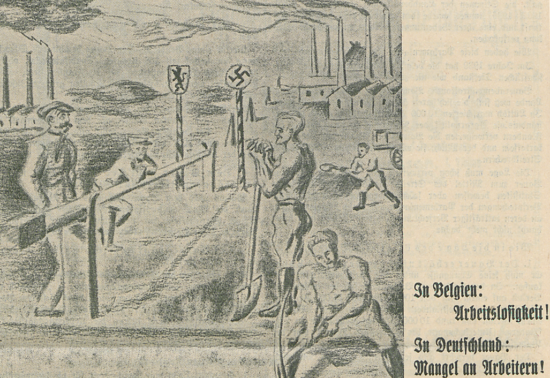 Le journal Eupener Nachrichten du 29 mars 1939, publie en page deux une caricature qui vise à influencer les élections toutes proches.