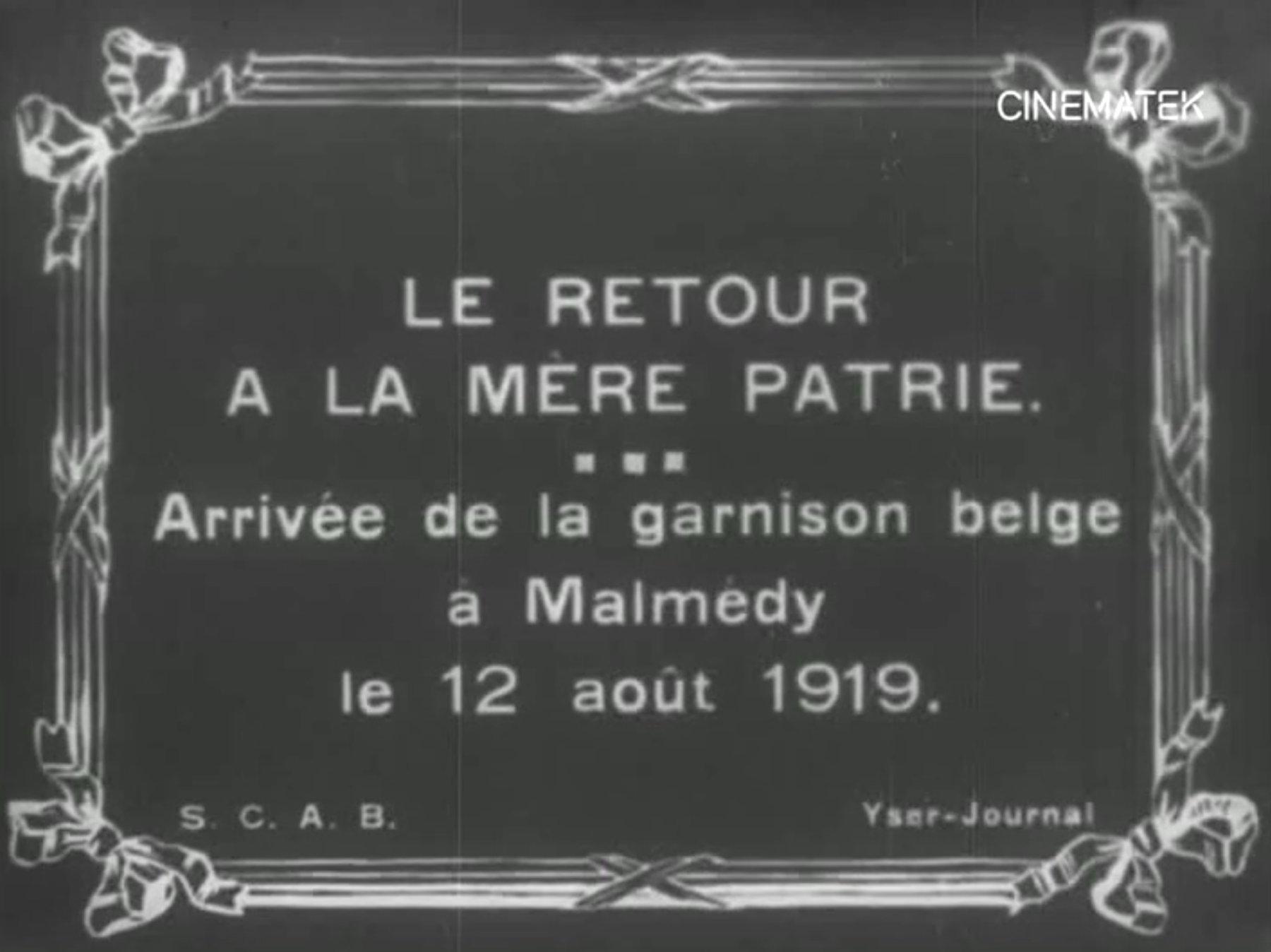 Auszug aus einem Dokumentarfilm der belgischen Armee: Belgische Truppen ziehen am 12. August 1919 in Malmedy ein (Quelle: Archiv der Cinematek). 