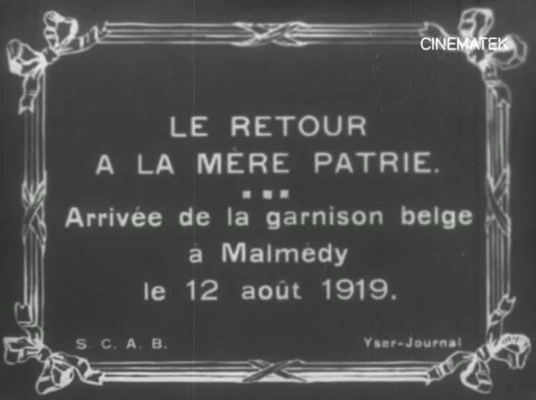 Excerpt from a documentary made by the Belgian army: Belgian troops enter Malmedy on 12 August 1919 (© Cinematek).