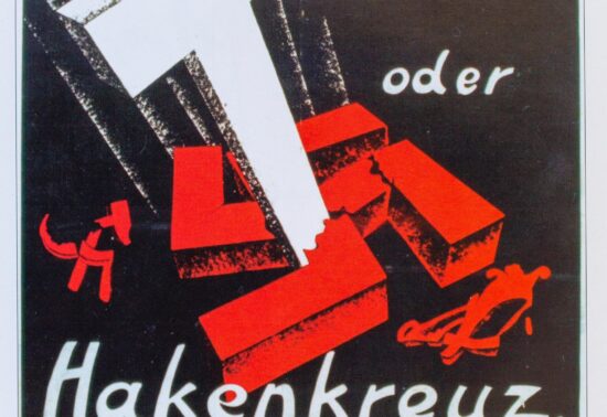 Affiche électorale du parti catholique, 1939 (Freddy Cremer & Werner Mießen (éd.), Spuren. 1933-1939. Materialien zur Geschichte der Deutschsprachigen Gemeinschaft Belgiens, Eupen, 1995, Spur 29).